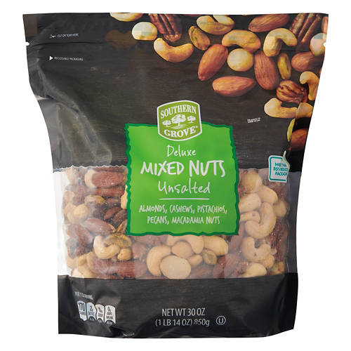 Southern Grove Deluxe Mixed Nuts Unsalted, 30 oz